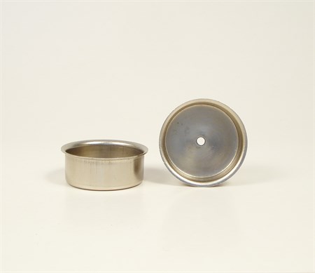 Metallinsats värmeljus med krage, hål i botten